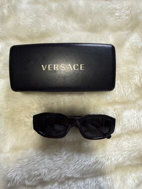 Versace Men's Black Angular Sunglasses with Case
